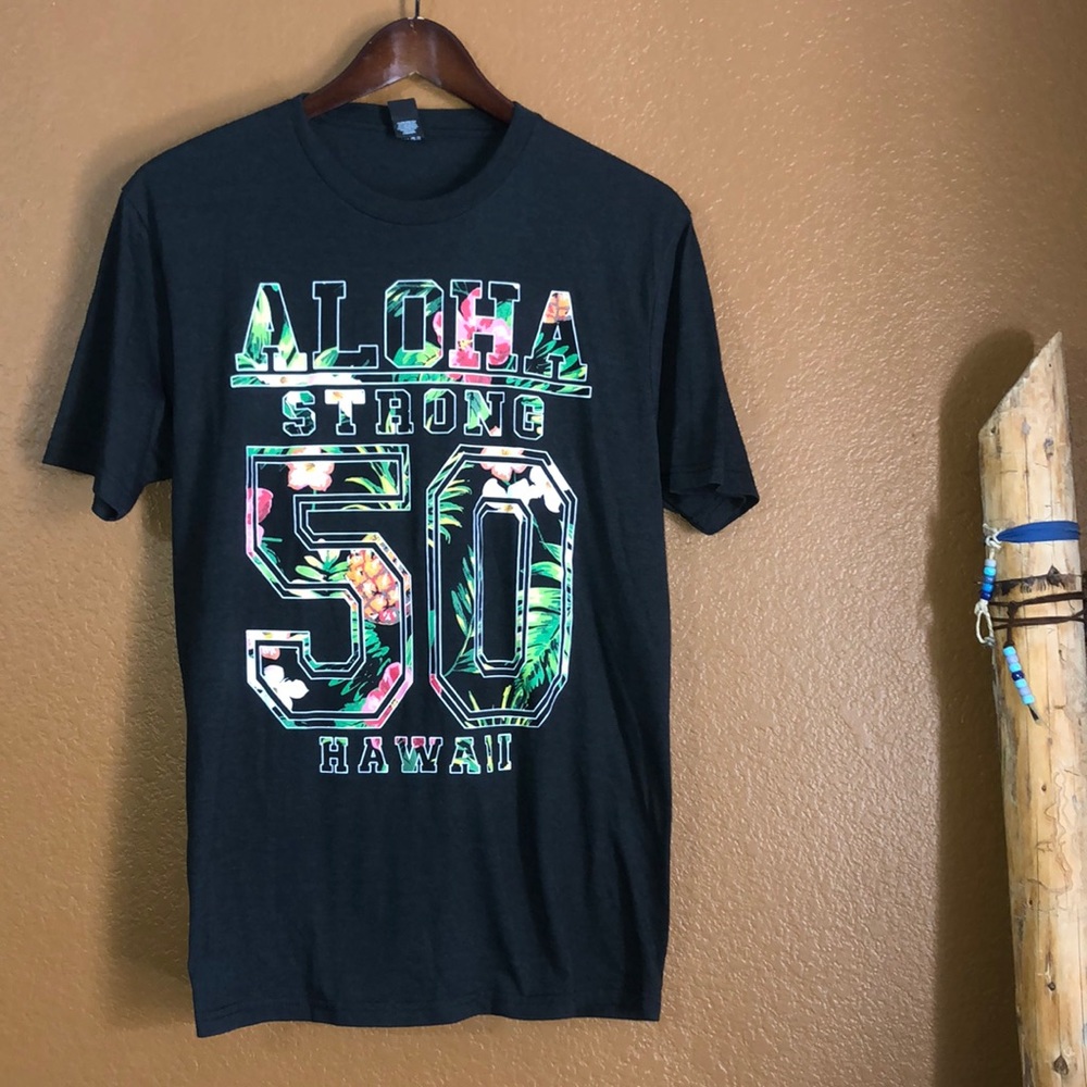Aloha Strong Hawaii Dark Gray Tee Shirt